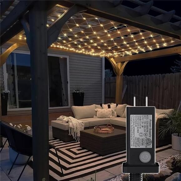 Net Lights Outdoor, 360 LED Gazebo Net Lights, 10×10 FT Connectable Fairy Lights - Picture 7 of 7